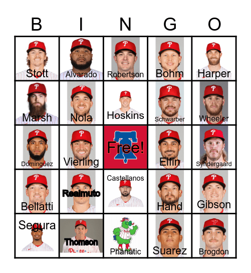 Let's Go Phillies! Bingo Card