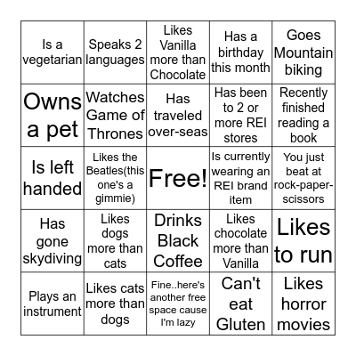 Find Someone Who... Bingo Card