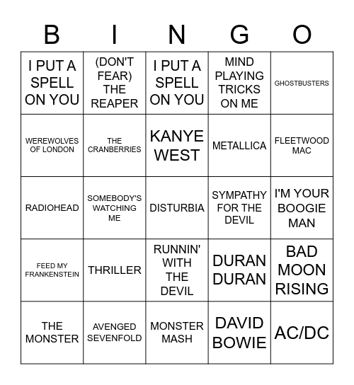 Halloween Bingo Card