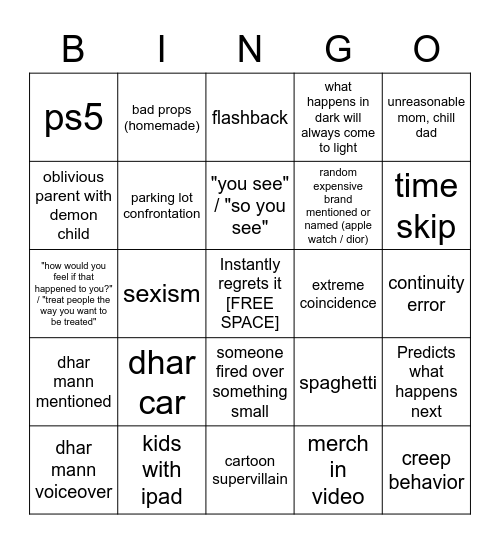 Dhar Mann Bingo v3 Bingo Card