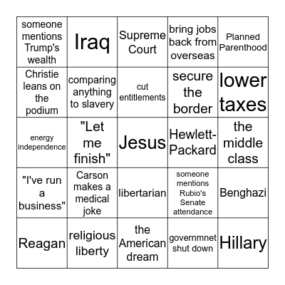 Rep Bingo! Bingo Card