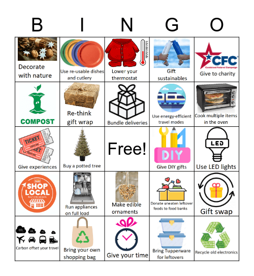 Sustainable Holidays Bingo Card