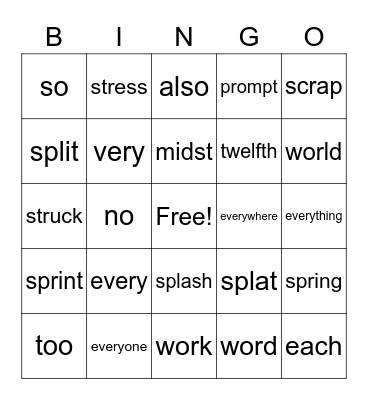 2.5 BINGO Card