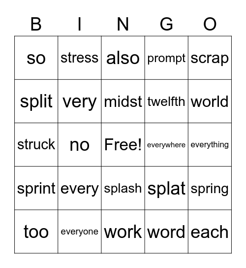 2.5 BINGO Card