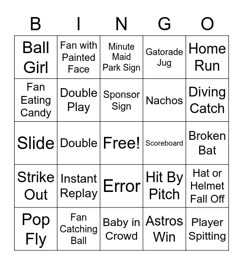 World Series Bingo Card