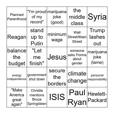 Rep Bingo! Bingo Card