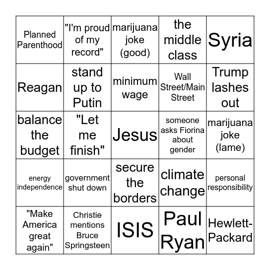 Rep Bingo! Bingo Card