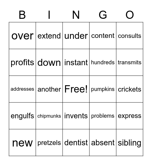 3.2 BINGO Card