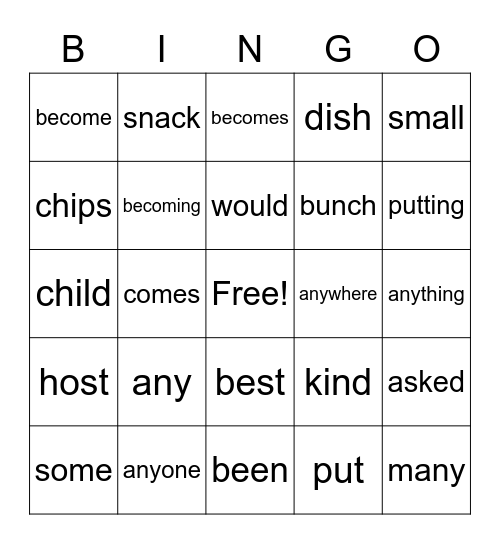 2.3 BINGO Card