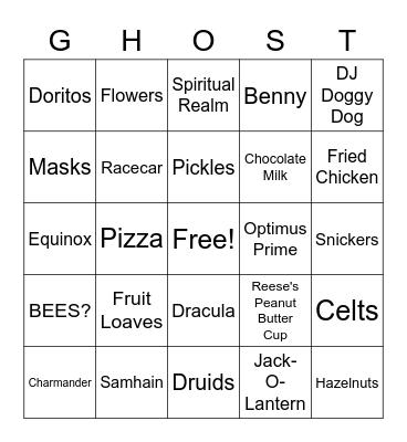 Halloween Bingo Card