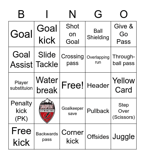 Soccer Bingo Card