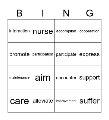 Nursing bingo: ethics and collegiality Bingo Card