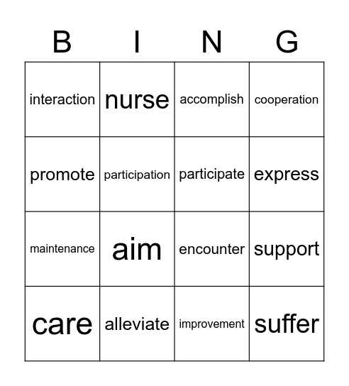 Nursing bingo: ethics and collegiality Bingo Card