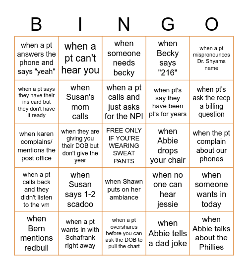 MAIN LINE DERM Bingo Card