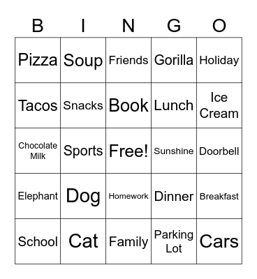 Random Bingo Card Bingo Card