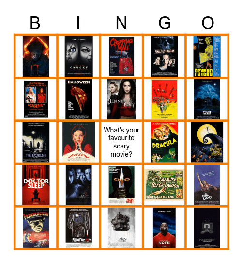 Halloween Horror Bingo Card