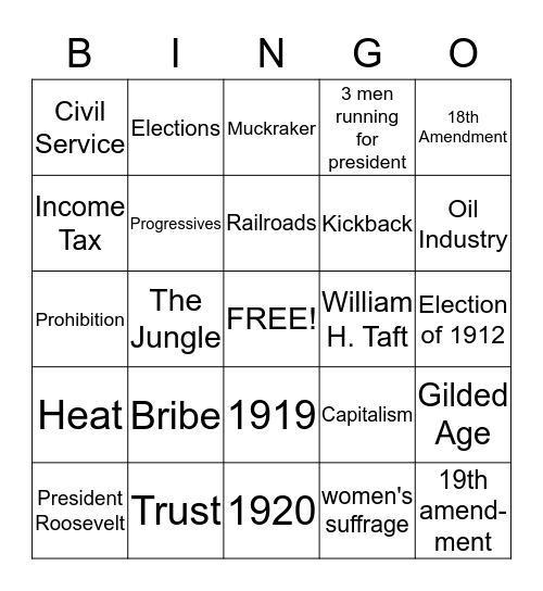 The Reformers Bingo Card
