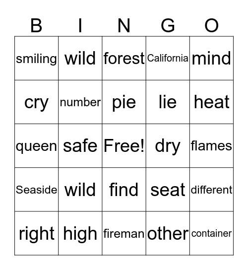 2nd Grade October 29, 2015 Bingo Card