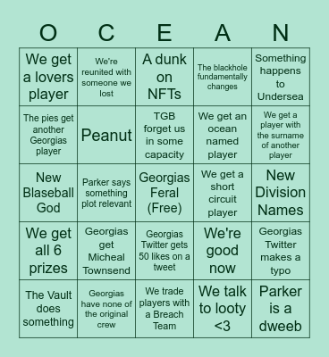 Atlantis Georgias Draft Bingo Card