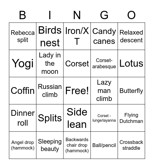 A E R I A L Bingo Card