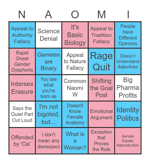 Naomi's Stream Bingo Card