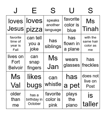 Friend Scavenger Hunt Bingo Card