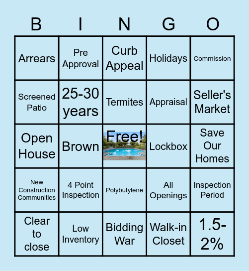 Real Estate Bingo Card