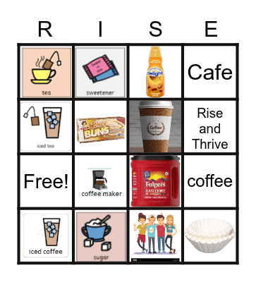 Rise and Thrive Cafe Bingo Card