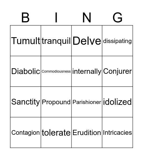 SCARLET LETTER CHAPTER 9  Bingo Card