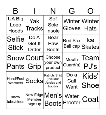 Holiday 2015 Bingo Card