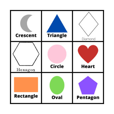 2D Shapes Bingo Card