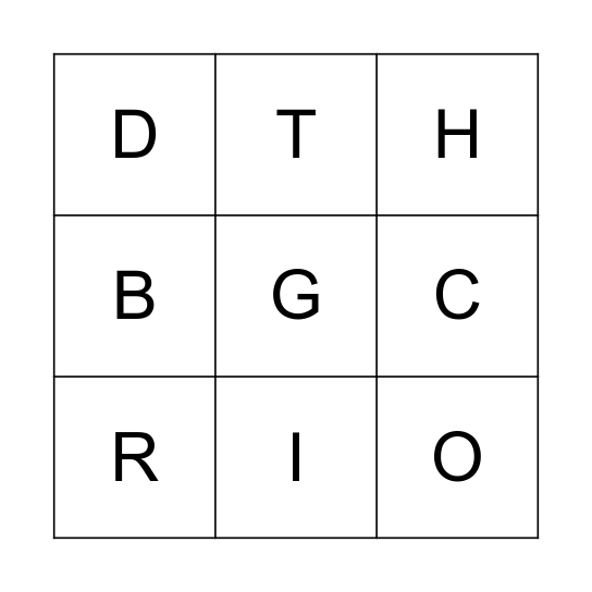 ALPHABET BINGO #2 Bingo Card