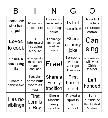 Find Someone Who BINGO Card