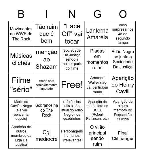 Adão Negro Bingo Card