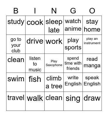 Can/Will Bingo!! Bingo Card
