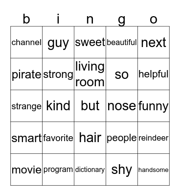 L4 Bingo Card