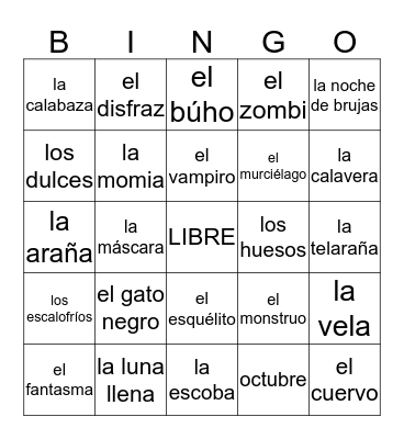 Noche de Brujas BINGO Card