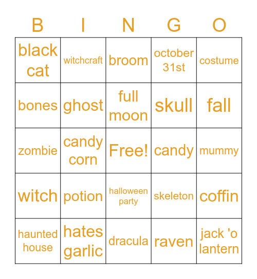 Harrycord Halloween Bingo! Bingo Card