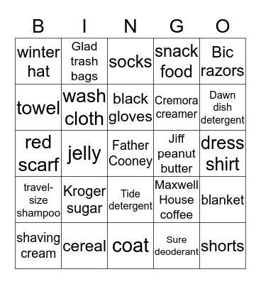 SCAVENGER HUNT Bingo Card
