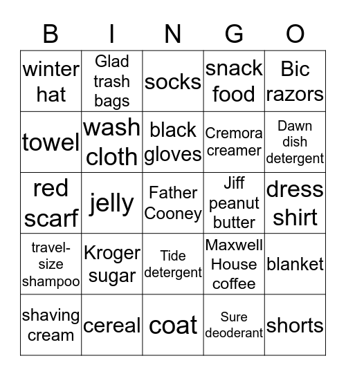 SCAVENGER HUNT Bingo Card