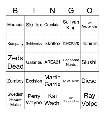 EDC Mexico 2023 Bingo Card