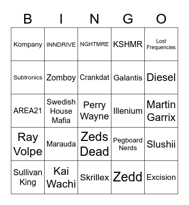 EDC Mexico 2023 Bingo Card