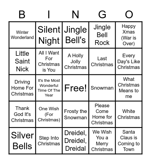 Notion Christmas Bingo Card