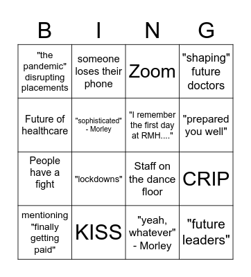 Graduation Bingo Card