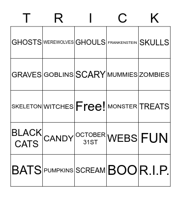 HALLOWEEN Bingo Card