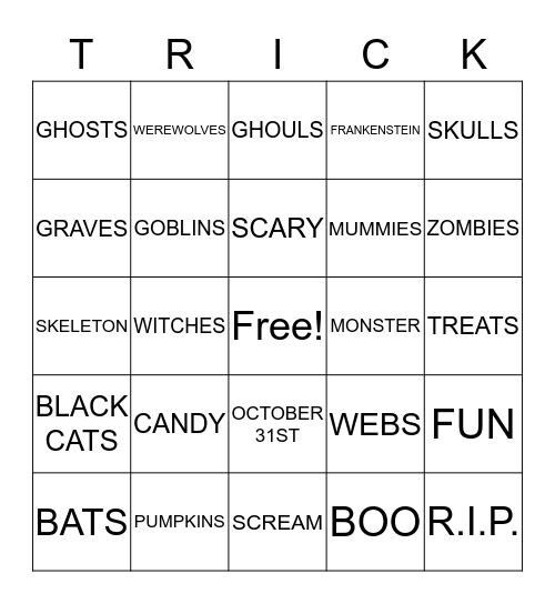 HALLOWEEN Bingo Card