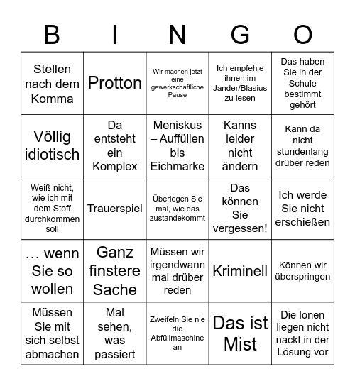 Böttcher-Bingo Card