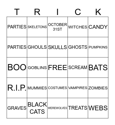 HALLOWEEN Bingo Card