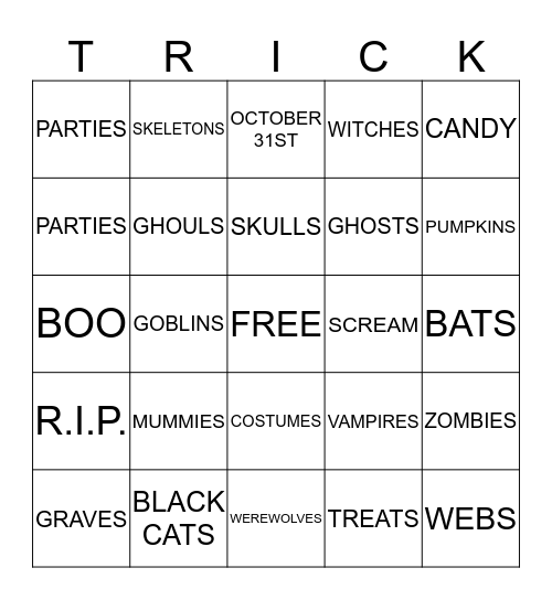 HALLOWEEN Bingo Card