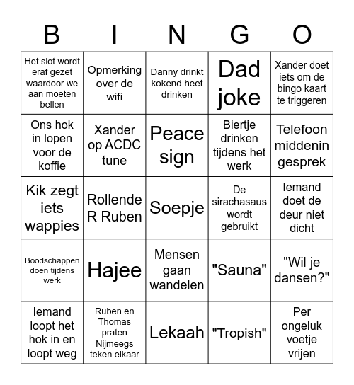 Oersoep Bingo Card